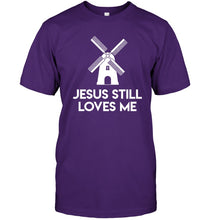 Load image into Gallery viewer, Windmill Jesus Still Loves Me Bachelorette Gift Guys Tee
