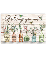 Load image into Gallery viewer, Hummingbirds God Says You Are Unique Horizontal Poster

