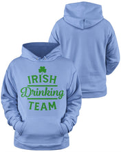 Load image into Gallery viewer, Irsih Drinking Team Green Shamrock St Patrick's Day Hoodie

