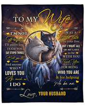 Load image into Gallery viewer, I'm Not Perfect Black And White Wolves Gift For Wife Fleece Blanket

