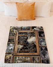 Load image into Gallery viewer, Grandpa Gift For Grandson Wolf The Rest Of Mine Fleece Blanket
