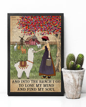 Load image into Gallery viewer, Dictionary Alpaca Farm Girl Into The Ranch I Go To Find My Soul Vertical Poster
