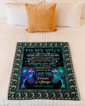 Load image into Gallery viewer, Blue Wolves So In Love With You Gift For Wife Fleece Blanket
