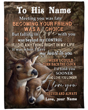 Load image into Gallery viewer, If I Did Anything Right In My Life Deer Custom Name Gift For Boyfriend Fleece Blanket
