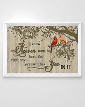 Load image into Gallery viewer, I Know Heaven Must Be Beautiful Right Now Hummingbird Horizontal Poster

