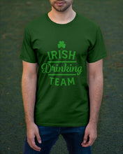 Load image into Gallery viewer, Irsih Drinking Team Green Shamrock St Patrick's Day Guys Tee
