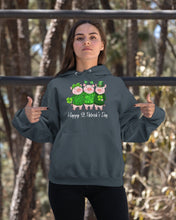 Load image into Gallery viewer, Pig Wear Plaid Shirt And Top Hat St Patrick's Day Gift Hoodie
