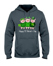 Load image into Gallery viewer, Pig Wear Plaid Shirt And Top Hat St Patrick's Day Gift Hoodie
