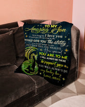 Load image into Gallery viewer, Galaxy Dragon Always Be There To Support You Mom Gift For Son Fleece Blanket
