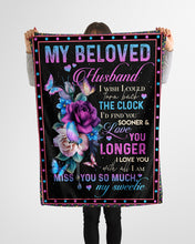 Load image into Gallery viewer, Wish I Could Turn The Clock Back Rose Gift For Husband Fleece Blanket
