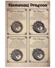 Load image into Gallery viewer, Elemental Dragons Circle Curly Gift For Dragon Lovers Vertical Poster
