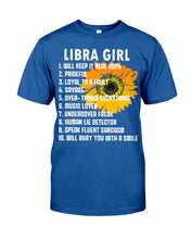 Load image into Gallery viewer, Birthday Gift For Libra Girl Will Bury You With A Smile Guys Tee
