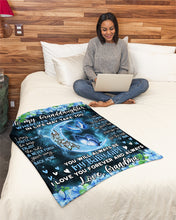 Load image into Gallery viewer, Blue Flower Enjoy The Ride Grandma Gift For Granddaughter Fleece Blanket

