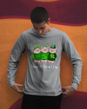 Load image into Gallery viewer, Pig Wear Plaid Shirt And Top Hat St Patrick's Day Gift Unisex Long Sleeve

