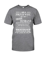 Load image into Gallery viewer, I Am A Proud Wife Of An Irish Husband Gift For Family Guys Tee
