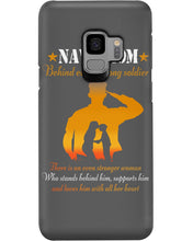 Load image into Gallery viewer, Son Gift For Navy Mom Behind Every Strong Soldier Phone case
