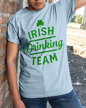 Load image into Gallery viewer, Irsih Drinking Team Green Shamrock St Patrick's Day Guys Tee
