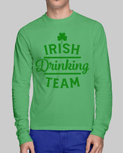 Load image into Gallery viewer, Irsih Drinking Team Green Shamrock St Patrick's Day Unisex Long Sleeve
