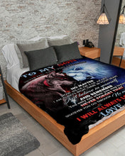 Load image into Gallery viewer, Always Love You Wolf Versus Lion Dad Gift For Son Sherpa Blanket
