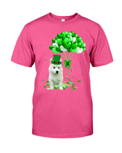 Load image into Gallery viewer, White Husky Patrick Balloons St. Patrick's Day Color Changing Mug Guys Tee
