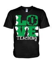 Load image into Gallery viewer, Teaching Love Clover St Patrick's Day Gift Guys V-Neck
