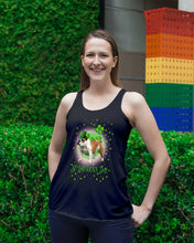 Load image into Gallery viewer, Bulldog Leprechaun Clover St Patrick's Day Gift For Dog Lovers Ladies Flowy Tank
