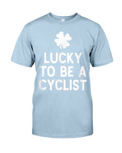 Load image into Gallery viewer, Lucky To Be A Biker Pilot Clover St Patrick's Day Gift Guys Tee

