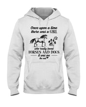 Load image into Gallery viewer, There Was A Girl Who Really Loved Horses And Dogs Hoodie
