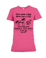 Load image into Gallery viewer, There Was A Girl Who Really Loved Horses And Dogs Ladies Tee
