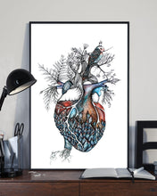 Load image into Gallery viewer, Gift For Cardiologist Art Tree Human Heart Vertical Poster
