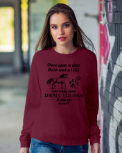 Load image into Gallery viewer, There Was A Girl Who Really Loved Horses And Dogs Sweatshirt
