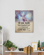 Load image into Gallery viewer, You Complete Me Deer Spring Vibe Custom Name Gift For Husband Matte Canvas
