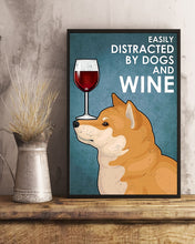 Load image into Gallery viewer, Cute Shiba Inu Dog And Red Wine Gift For Dog Lovers Vertical Poster
