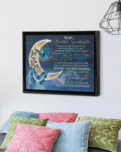 Load image into Gallery viewer, Blue Butterflies Grandma Gift For Granddaughter Think About You Framed Matte Canvas
