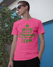 Load image into Gallery viewer, Irsih Drinking Team Green Shamrock St Patrick's Day Guys Tee
