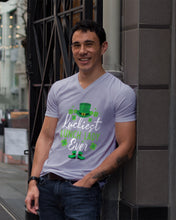 Load image into Gallery viewer, Emerald Green Top Hat And Boot Luckiest Lunch Lady Ever St Patrick's Day Gift Guys V-Neck
