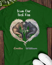 Load image into Gallery viewer, Horses From Our First Kiss Custom Name Gift For Girlfriend Guys Tee
