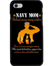 Load image into Gallery viewer, Son Gift For Navy Mom Behind Every Strong Soldier Phone case
