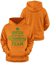 Load image into Gallery viewer, Irsih Drinking Team Green Shamrock St Patrick's Day Hoodie
