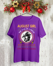 Load image into Gallery viewer, Birthday Gift For August Girl The Soul Of A Witch Guys Tee
