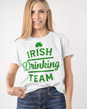 Load image into Gallery viewer, Irsih Drinking Team Green Shamrock St Patrick's Day Guys Tee
