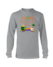 Load image into Gallery viewer, Corgi Sitting On Rainbow I Love St Patrick's Day Gift For Dog Lovers Unisex Long Sleeve
