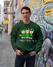 Load image into Gallery viewer, Pig Wear Plaid Shirt And Top Hat St Patrick's Day Gift Sweatshirt

