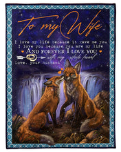 Load image into Gallery viewer, Fox You Are My Life Gift For Wife Fleece Blanket
