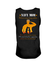 Load image into Gallery viewer, Son Gift For Navy Mom Behind Every Strong Soldier Unisex Tank Top
