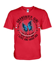 Load image into Gallery viewer, Blue Butterfly Gift For Angel Grandma Your Wings Were Ready Guys V-Neck
