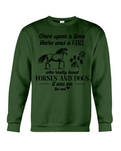 Load image into Gallery viewer, There Was A Girl Who Really Loved Horses And Dogs Sweatshirt

