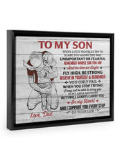 Load image into Gallery viewer, Dad Gift For Son A Warm Hug Flying High Framed Matte Canvas

