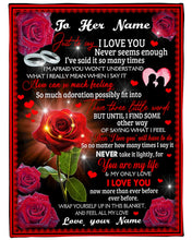 Load image into Gallery viewer, How Can So Much Feeling Red Rose Custom Name Gift For Wife Fleece Blanket

