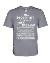 Load image into Gallery viewer, I Am A Proud Wife Of An Irish Husband Gift For Family Guys V-Neck
